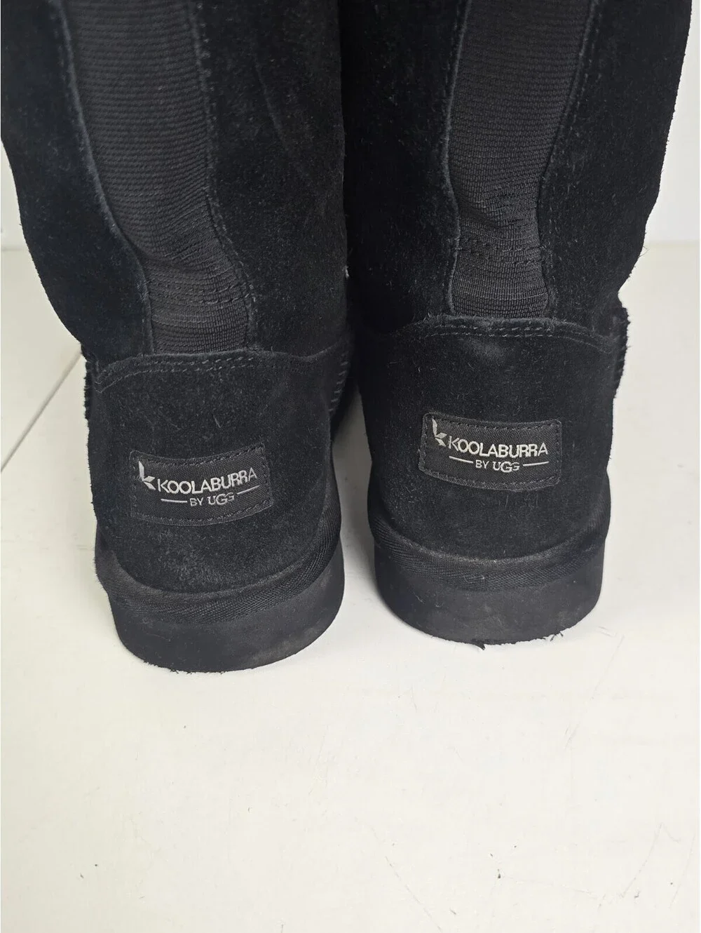 Koolaburra by UGG Andrah Tall Black Suede Fur Boots Womens Sz 8
